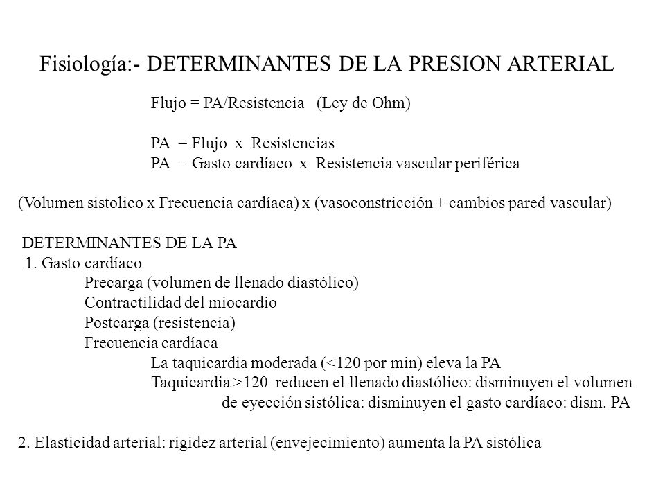Causas y consecuencias de la presion arterial